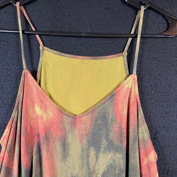 Anthropologie Silence + Noise Womens Tank Tie Dye Geometric Flowy VNeck Medium - Picture 2 of 10